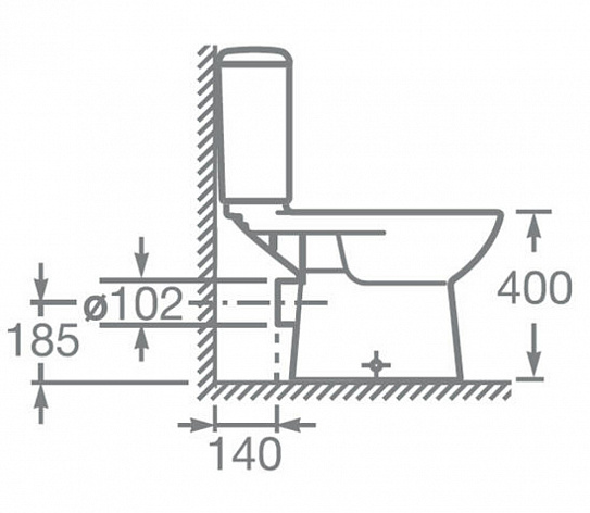 Унитаз-компакт Roca Access с горизонтальным выпуском 34P23800Y