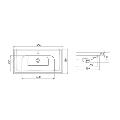 Раковина Cerastyle Frame 90