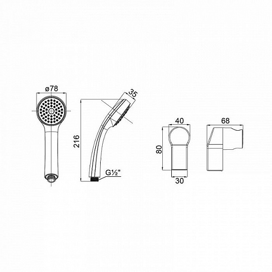 Душевой гарнитур Milardo 260 2601F70M16