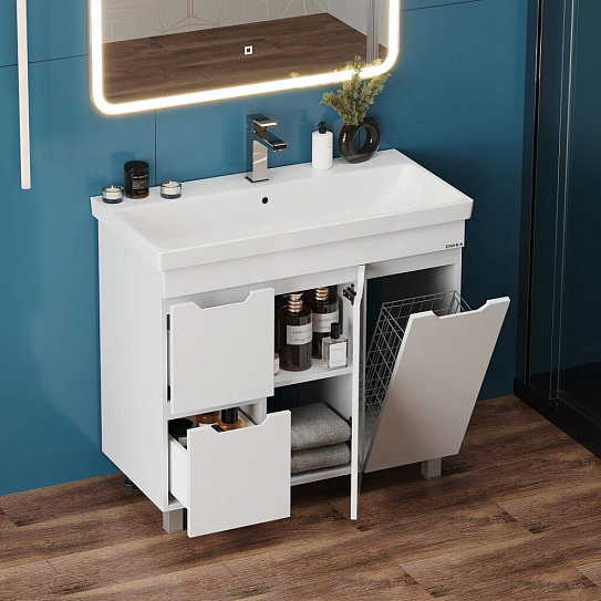 Тумба с раковиной напольная Onika АЙЛЕНД 90 с корзиной 109030 NEW