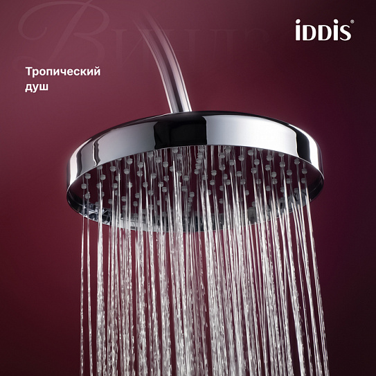 Душевая система с тропическим и ручным душем изливом IDDIS Виндзор (Windsor) WINSB3Fi06, хром глянец