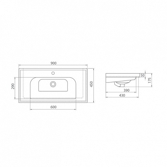 Раковина Cerastyle Frame 90