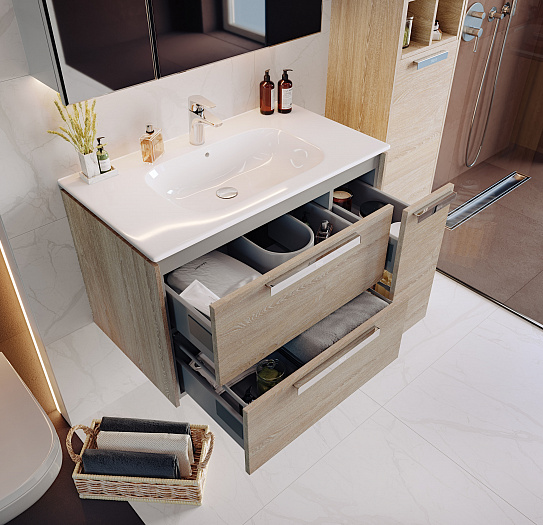 Тумба под раковину Roca Lago 80 светлый дуб 857296444