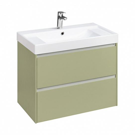 Тумба под раковину подвесная Roca Ona Olive 800 оливковый матовый, 2 ящика, ZRU9307860