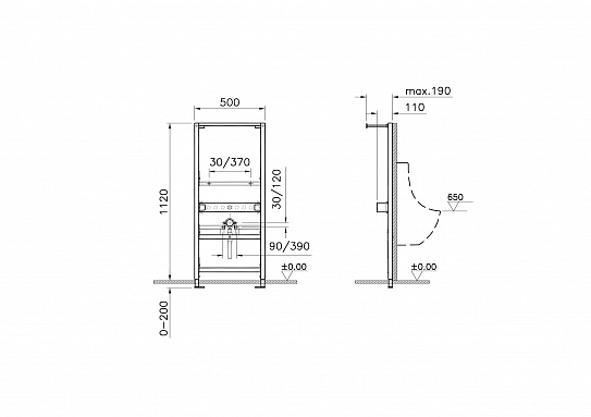 Рама скрытого монтажа для писсуара Vitra Frame 880-3800