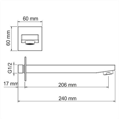 Настенный излив для ванны WasserKraft A091