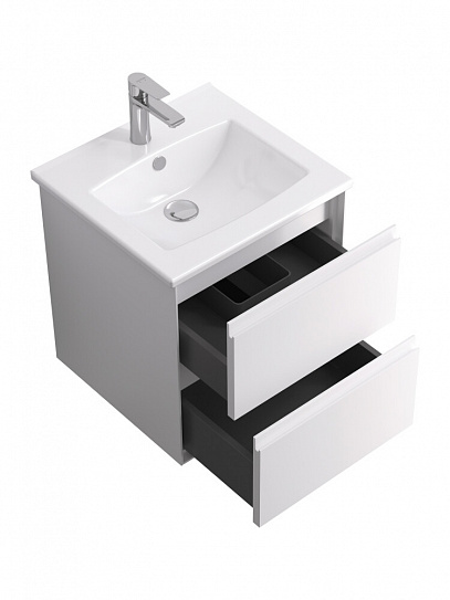 Тумба с раковиной Люмин 50 белая матовая Aquaton 1A294101A52B0