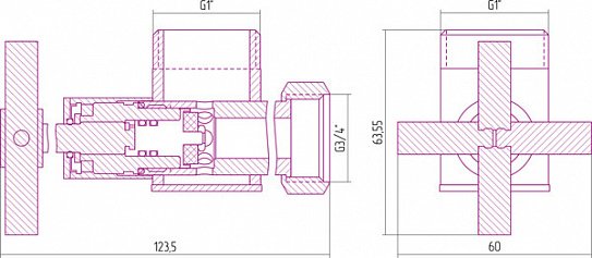 Вентиль угловой Сунержа 03-1304-0134 крест золото