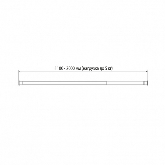 Карниз для ванной комнаты 110-200 хром глянцевый Iddis Elegante RSC0120i14