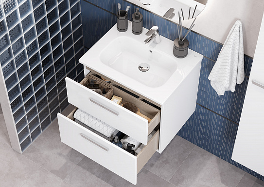 Тумба под раковину Roca Victoria 60 белый глянец 2 ящика A857468806