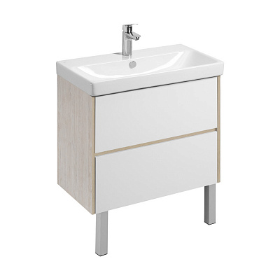 Тумба под раковину AQUATON Сканди 80 белый, дуб верона 1A283001SDB20