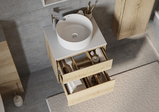 Тумба под раковину Aquaton Либерти 60 дуб эльвезия 1A279401LYC70