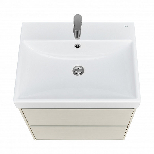 Тумба с раковиной подвесная Roca Ona Ivory 600 слоновая кость, 2 ящика, ZRU9307861