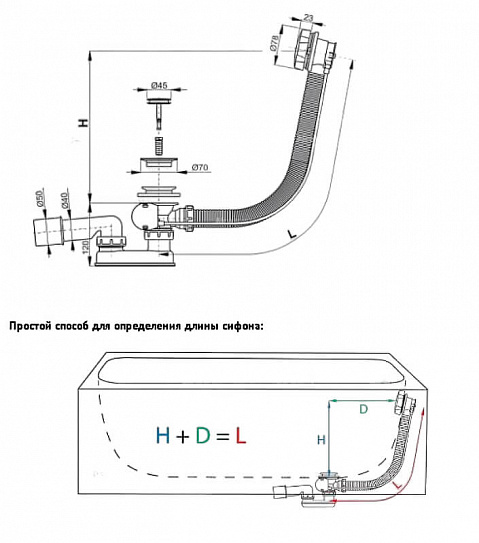 Слив-перелив для ванны Kolpa QUAT A55K-65