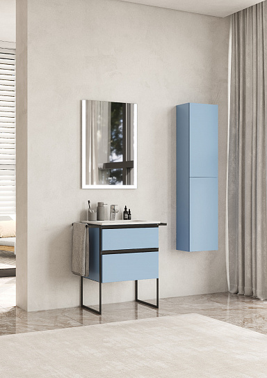 Тумба под раковину Roca Domi 60 2 ящика небесный синий матовый ZRU9307870