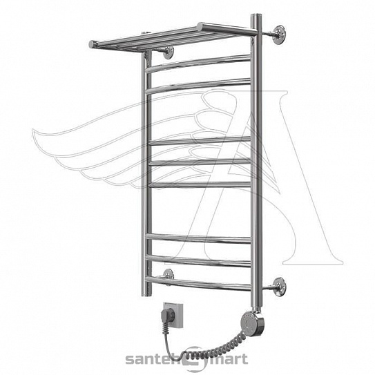 Полотенцесушитель электрический ARGO КОМБИ С ПОЛКОЙ 50-80,  (ТЭН,справа) 06532