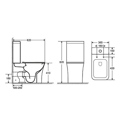 Унитаз-компакт напольный Cerutti Marmolada 62x36.5x82