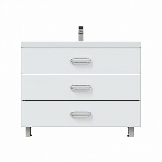 Тумба напольная 3 ящика MIRSANT Fuji 100 (раковина Deep-100) (рак. 262517 в комплект не входит)
