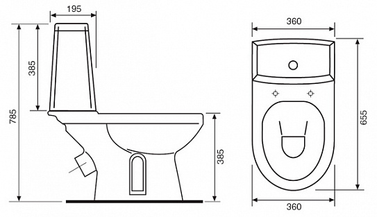 Унитаз-компакт Оскольская керамика Фиона-Антивсплеск Люкс