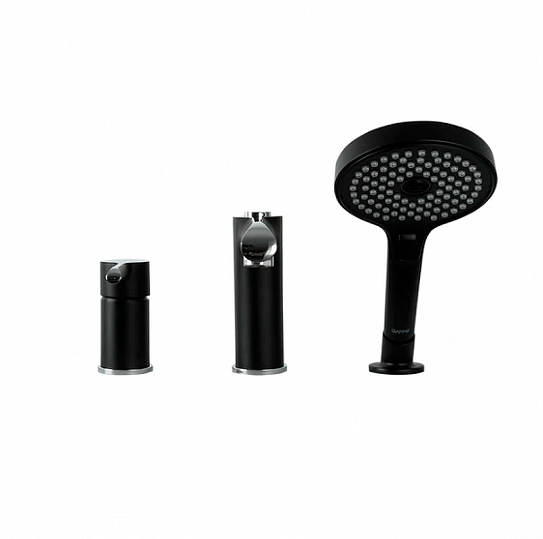 Смеситель на борт ванны черный матовый Gappo G03-6 G1103-6