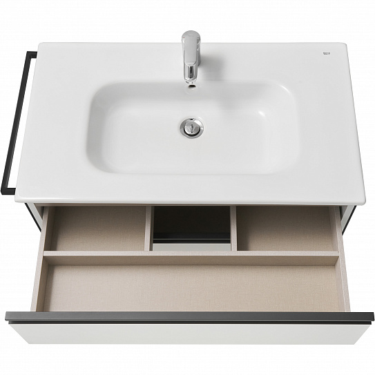 Тумба под раковину Roca Domi 80 белый глянец 2 ящика A857459806