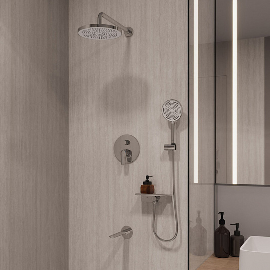 Кронштейн для верхнего душа в стену круглый, глянцевый хром, Dale Milardo, DALSB39M61