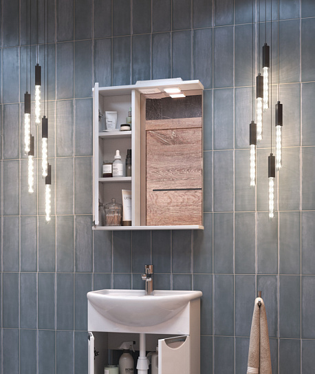 Шкаф навесной с зеркалом Vigo Callao 2-500 левый со спотом z.CAL.50.L.El