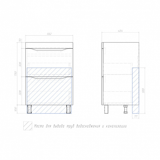 Тумба под раковину VIGO Wave 600-0-2 (Como) дуб золотой