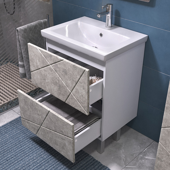 Тумба под раковину напольная Vigo Geometry 600-0-2 (под умывальник Como) 015 бетон