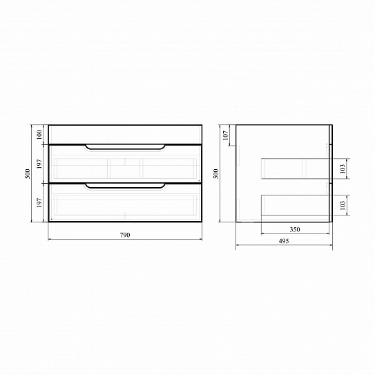Тумба подвесная MIRSANT Soho Quadro 80 УТ000043909 (раковина Deep-80)