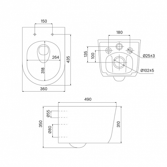 Унитаз подвесной безободковый Iddis Slide SLIRDSEi25