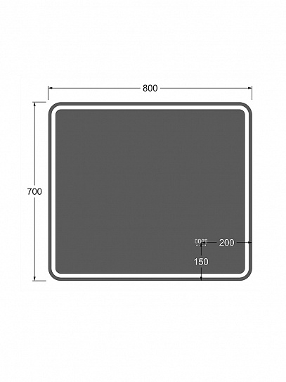 Зеркало в ванную 80х70 Аврора Люкс Monterey с подсветкой, термообогревом, часами, сенсор на взмах