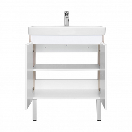 Тумба с раковиной AQUATON Сканди Doors 70 белый глянец/дуб верона 1A278901SDB20