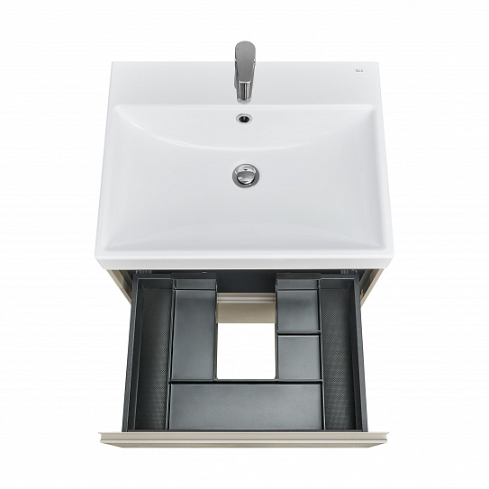 Тумба под раковину Roca Ona 600 бежево-серый матовый 2 ящика A857613510