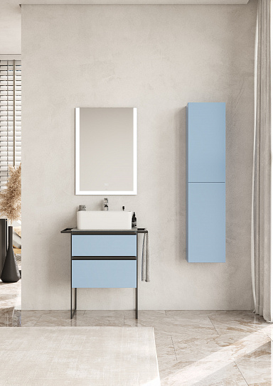 Тумба под раковину Roca Domi 60 2 ящика небесный синий матовый ZRU9307870