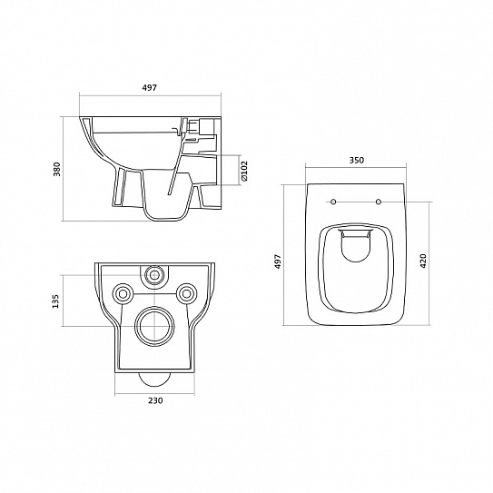 Инсталяция с подвесным унитазом Santek Нео rimless с сидением soft-clos clip-up 1WH501758