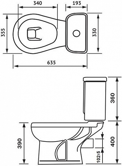 Унитаз-компакт Оскольская керамика "Дора-Антивсплеск", стандарт