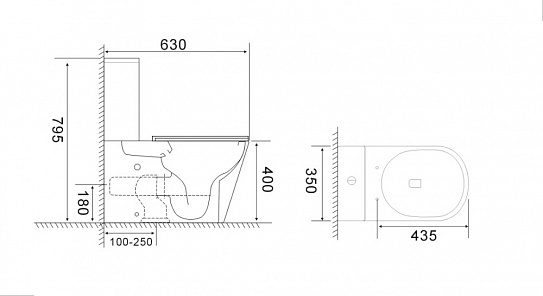 Унитаз напольный Cerutti PIERA Tornado с бачком Cerutti spa, CT10560
