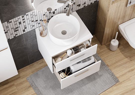 Тумба под раковину Roca Victoria 60 белый глянец 2 ящика A857468806