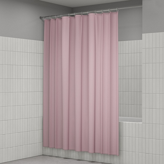 Штора для ванной, 200х180 см, полиэстер, розовый Iddis DW04P18i11