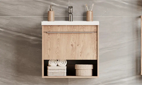 Тумба под раковину Aquaton Хоуп 60 1 створка Орех 1A287201HP6C0 (под рак.146528)