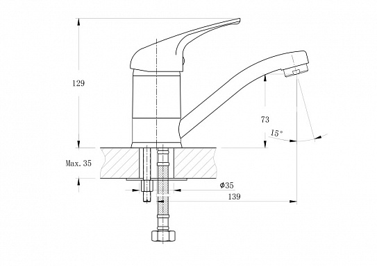 Смеситель для кухонной мойки RUSH Corsica CO4240-26
