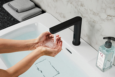 Смеситель для умывальника сенсорный черный RUSH Tinos (TI3732-12Black)