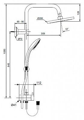 Душевая система Ideal Standart Рэйн Эко A6281AA