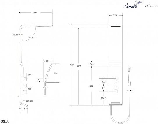 Душевая панель Cerutti Spa Sella B CT8989