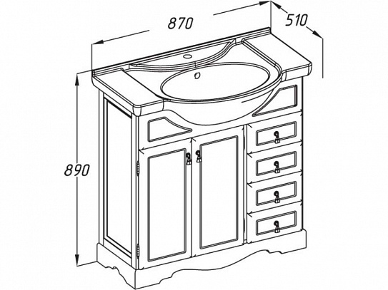 Тумба без раковины Opadiris Клио 80 белый матовый 9003