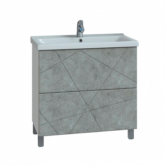 Тумба напольная с раковиной 80 см Vigo Geometry 800-0-2 025 бетон