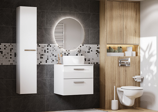 Тумба под раковину Roca Victoria 60 белый глянец 2 ящика A857468806