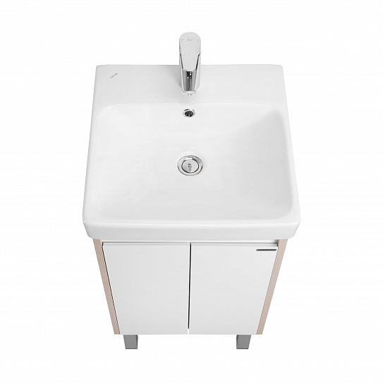 Тумба с раковиной AQUATON Сканди Doors 45 белый глянец/дуб верона 1A278701SDB20