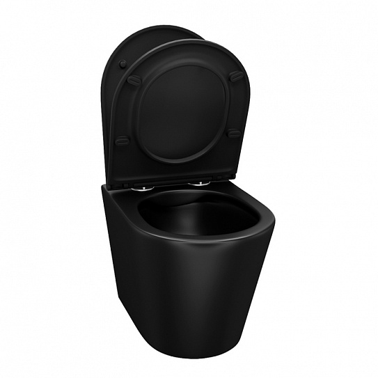 Унитаз подвесной черный матовый безободковый Iddis Calipso CALR3BMi25
